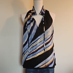 White House Black Market Multicolor Striped Halter Top